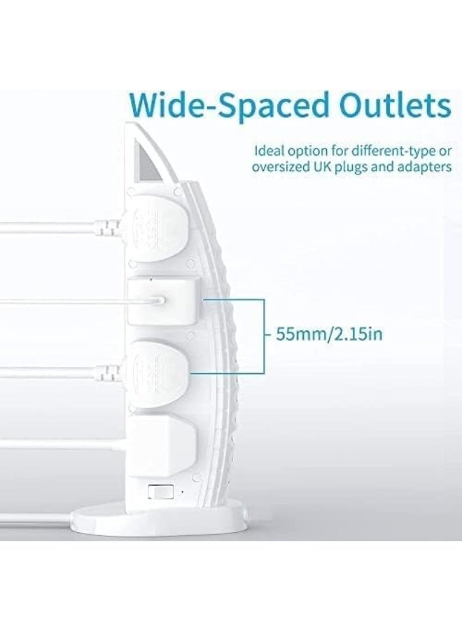 PowerMax Sailboat Extension Socket with 8 AC Outlets, 6 USB Fast Charging Ports - Image 4