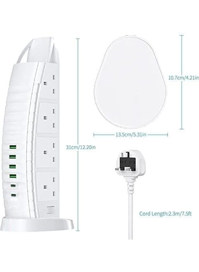 PowerMax Sailboat Extension Socket with 8 AC Outlets, 6 USB Fast Charging Ports - Image 2