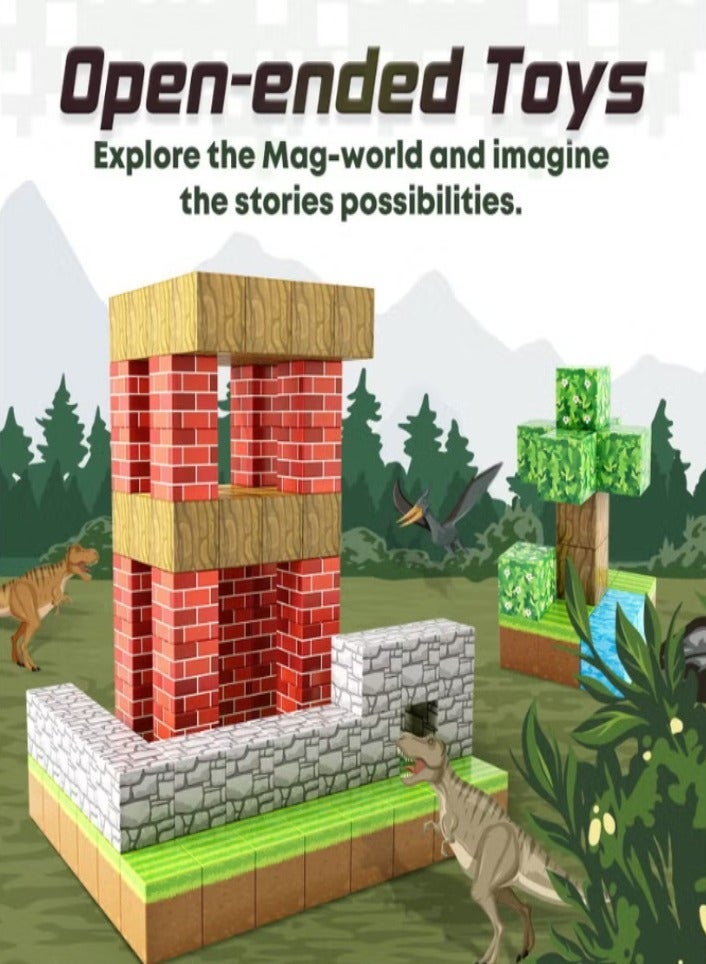 216PCS Magnetic Building Blocks for Kids – STEM Educational Construction Toys with Gameworld Adventures, Idea Booklet, Safe ABS Plastic, Montessori Gift for Boys & Girls Ages 3+  - Image 3