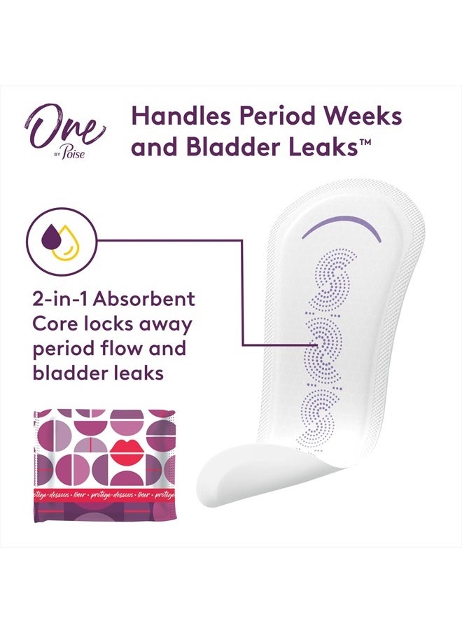 Poise - One by Poise Panty Liners (2-in-1 Period & Bladder Leakage Daily Liner), Long, Extra Coverage for Period Flow, Very Light Absorbency for Bladder Leaks, 150 Count (3 Pack of 50) - Image 1