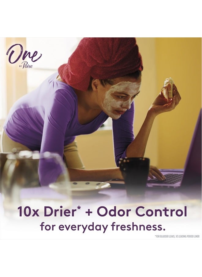 Poise - One by Poise Panty Liners (2-in-1 Period & Bladder Leakage Daily Liner), Long, Extra Coverage for Period Flow, Very Light Absorbency for Bladder Leaks, 150 Count (3 Pack of 50) - Image 1