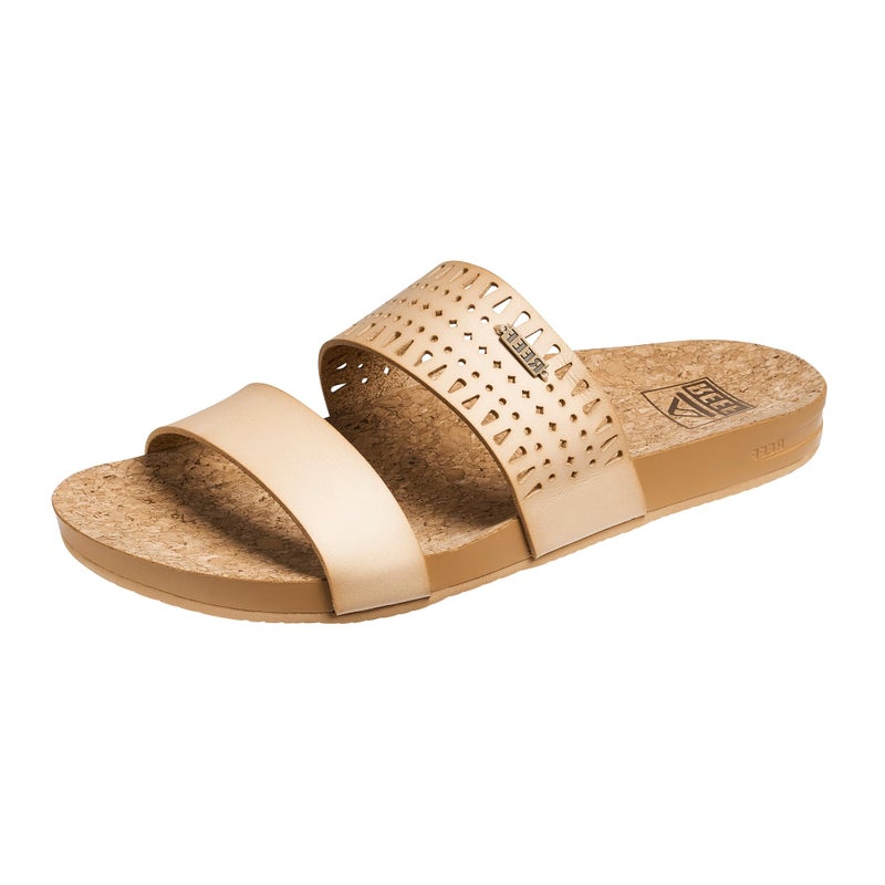 REEF Cushion Vista Perf Womens Fashion Slide Sandal, Arch Support, Ultra Soft Cushion Footbed, Seashell, 7 - Image 1