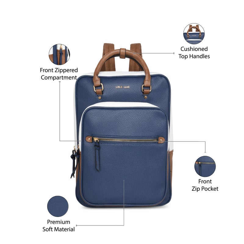 Lavie Luxe Women's Harris Laptop Backpack (Navy) - Image 4