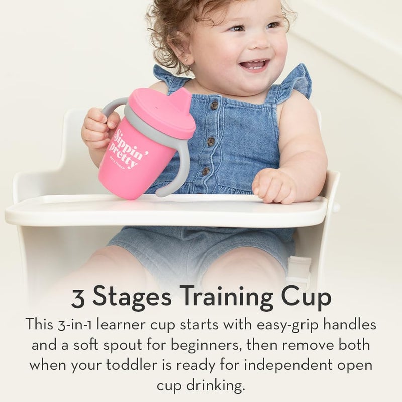 Bella Tunno Sippy Cup, Silicone Training Cup with Transition Handles for Infants, Toddlers & Kids, Babies 6-12 Months & Toddlers 1-3 Years, Boys & Girls, Little Lady, 8 oz - Image 3