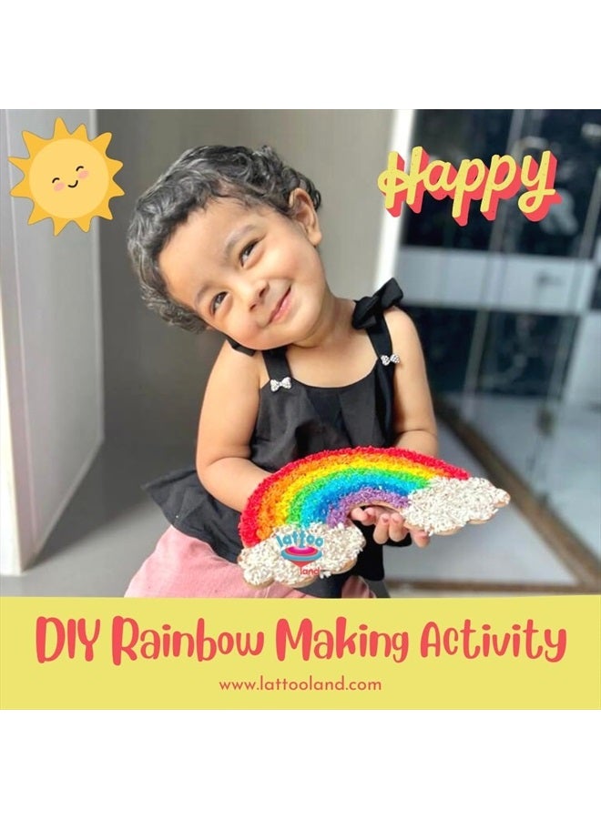 Lattooland Rainbow Rice Sensory Kit with Wooden Tools | for 1 Year and Above | Rainbow Rice Kit | Sensory Bin | Multicolour Multicolor Small - Image 5