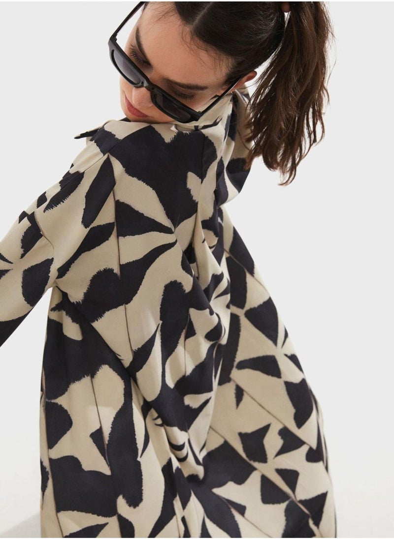 جون فستان قميص مطبوع - Image 4