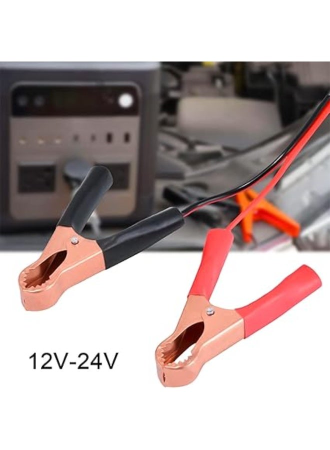 2PCS Battery Alligator Clips to Power Socket Adapter - 12V-24V Heavy Duty 50A Battery Connector - Insulated Extension Cable for Car Appliances & Emergency Tools - Image 5