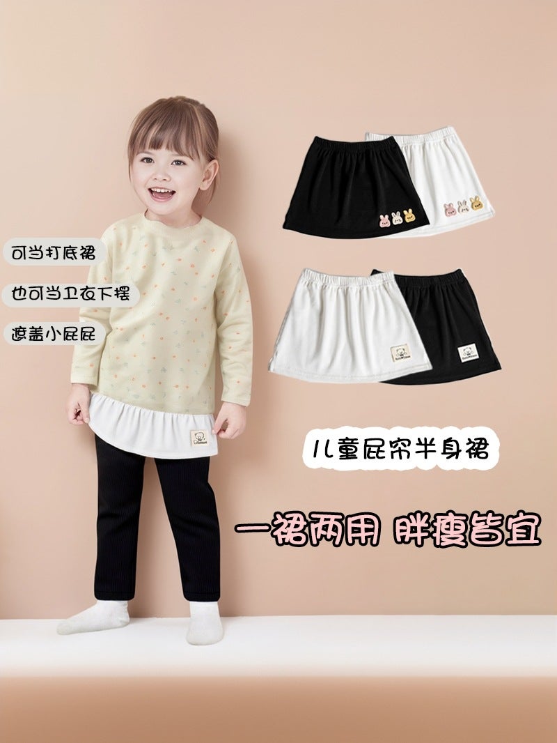 2025 Inner Skirt For Layering, Hip-Covering White Skirt, Sweatshirt With Fake Hem, Half-Short Skirt, Base Layer Magic, Pleated Skirt - Image 3