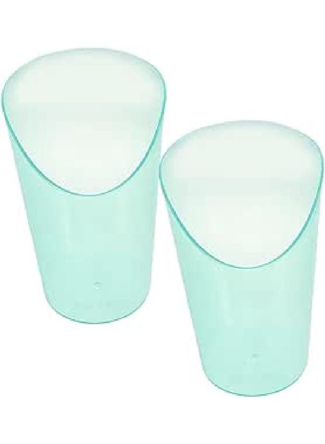 2pcs Non Spill Transparent Mug for Elderly Bedridden Patients Tilted Design Reusable Easy to Clean Caregiver Feeding Cup - Image 1