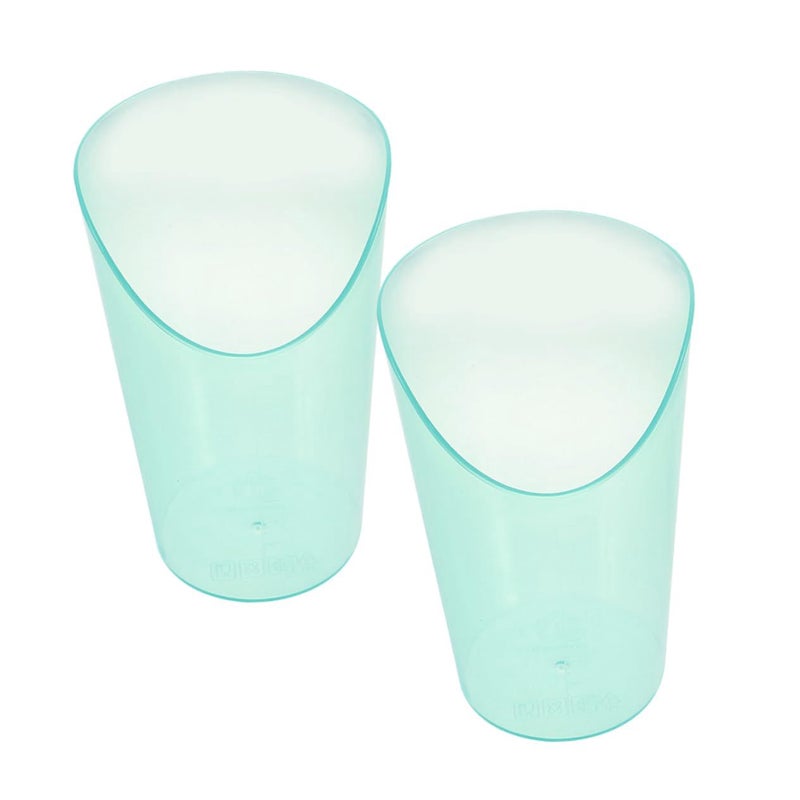 2pcs Non Spill Transparent Mug for Elderly Bedridden Patients Tilted Design Reusable Easy to Clean Caregiver Feeding Cup - Image 2