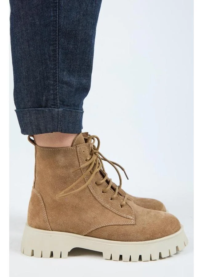 Manijero  (Viyan) Women's Genuine Leather Laced Inner-Zip Sand Boot. for Women | Best Price UAE