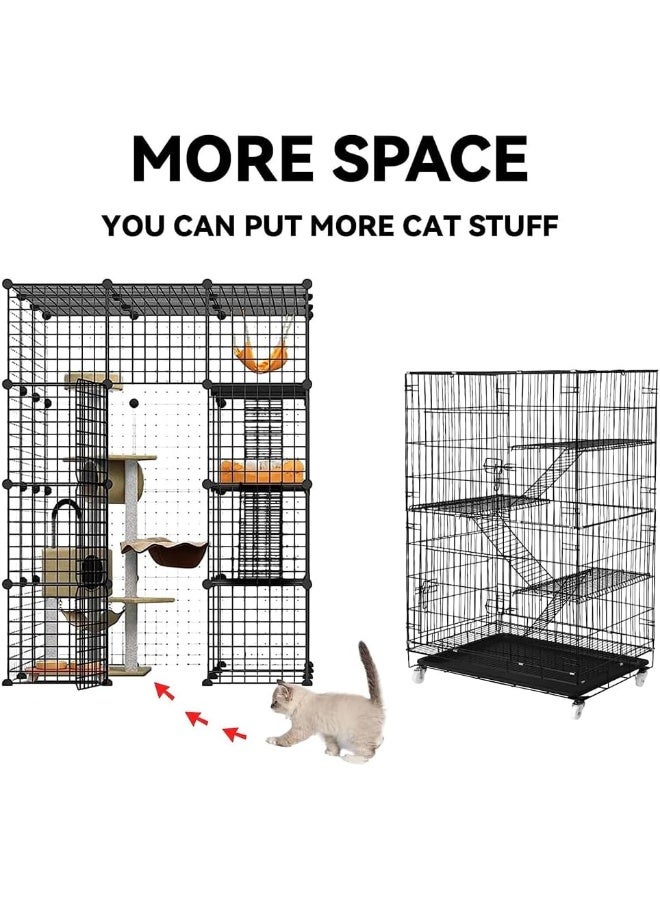 Neostyle Cat Cage Indoor, Detachable Metal DIY Pet Playpen, Portable Collapsible Pet Cat Cage Enclosure for Small and Medium Pets - Image 4