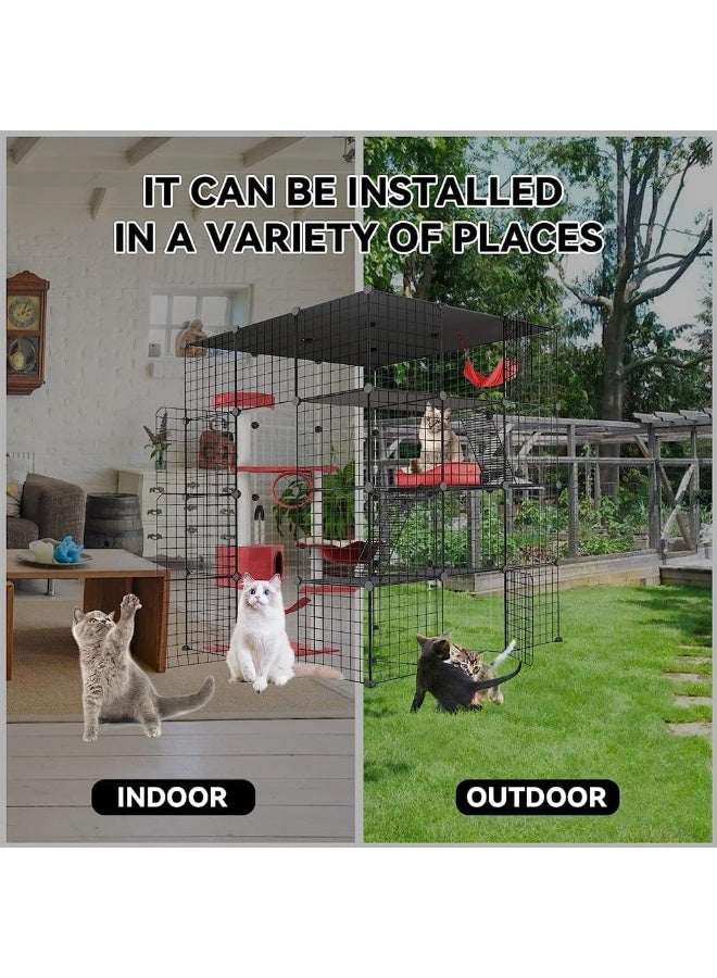 Neostyle Cat Cage Indoor, Detachable Metal DIY Pet Playpen, Portable Collapsible Pet Cat Cage Enclosure for Small and Medium Pets - Image 5