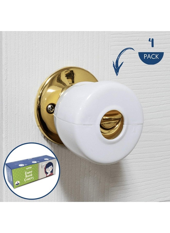 Wittle 4-Pack Childproof Door Knob Covers - Easy to Install Child Safety Door Knob Cover with No Tools Needed - Reusable, White Baby Proof Door Knob Covers - Door Safety for Kids Made Easy by Wittle - Image 2