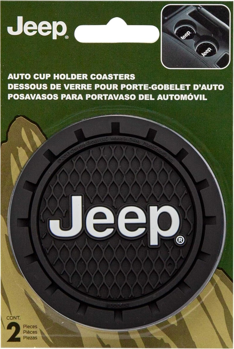 Plasticolor 000652R01 Jeep Logo Auto Car Truck SUV Cup Holder Coaster 2-Pack , Black - Image 3
