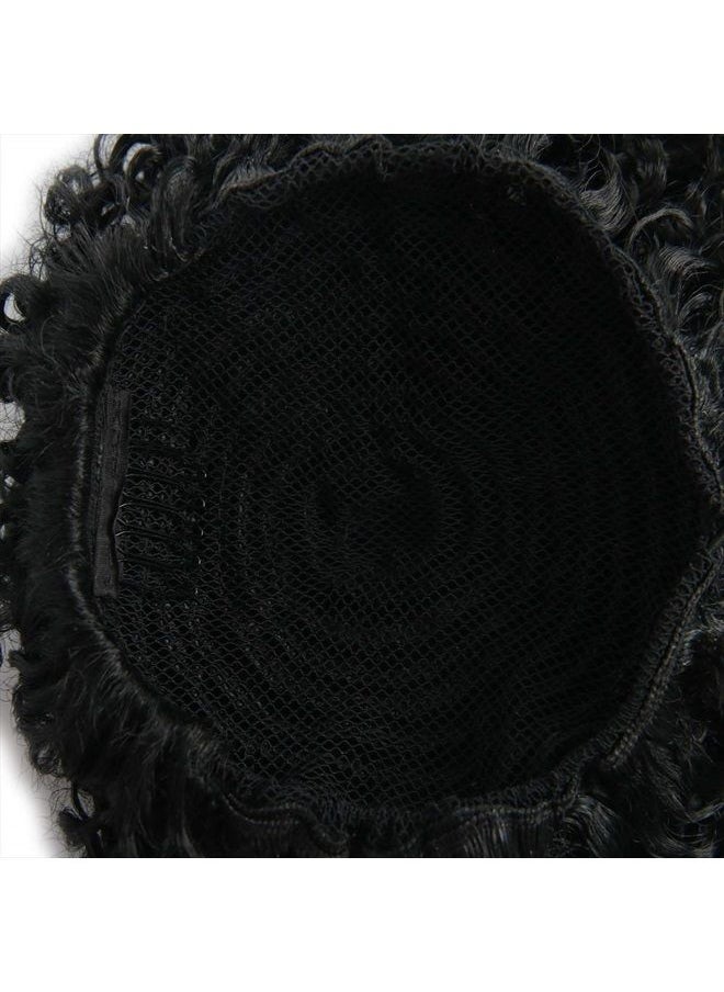 ROSESSEA - Short Afro Kinky Curly Ponytail Hair Piece for African American Ponytail Extension Synthetic Afro Kinky Curly Ponytail for Women (Black(1B#)) - Image 1