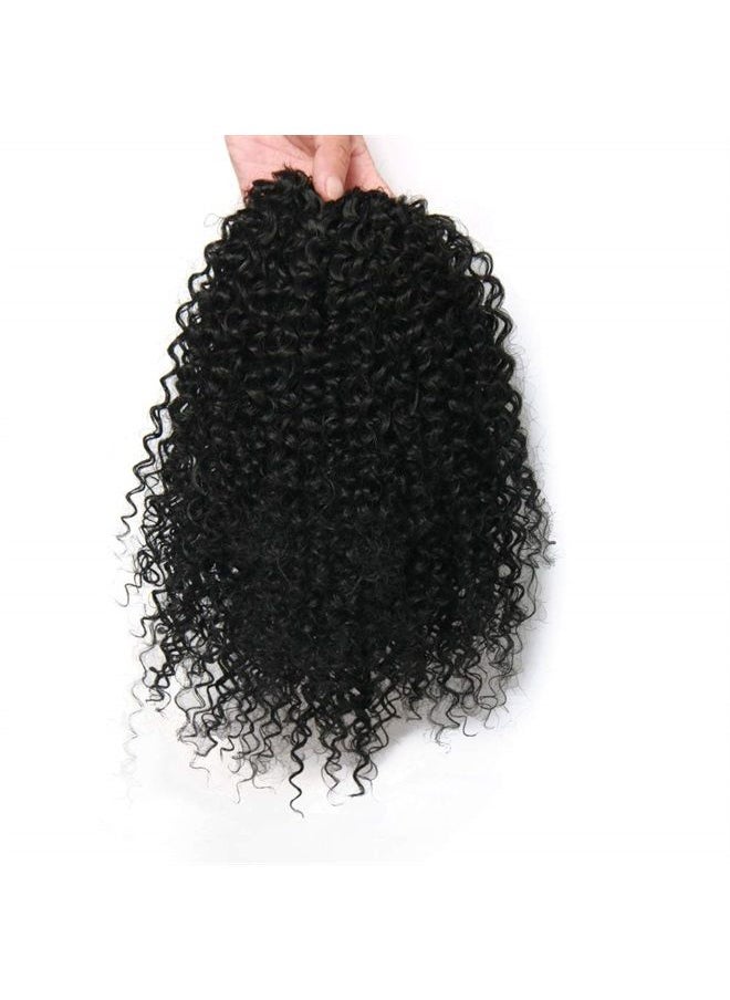ROSESSEA - Short Afro Kinky Curly Ponytail Hair Piece for African American Ponytail Extension Synthetic Afro Kinky Curly Ponytail for Women (Black(1B#)) - Image 1