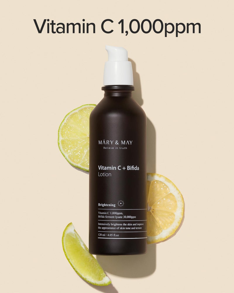 MARY & MAY Mary&May Vitamin C+ Bifida Lotion - Nourishing Face Lotion for Evens Skin Tone and Moisturization - 30,000ppm Bifida Fermentation with 1,000ppm Vitamin C, 4.06 fl.oz. - Image 4