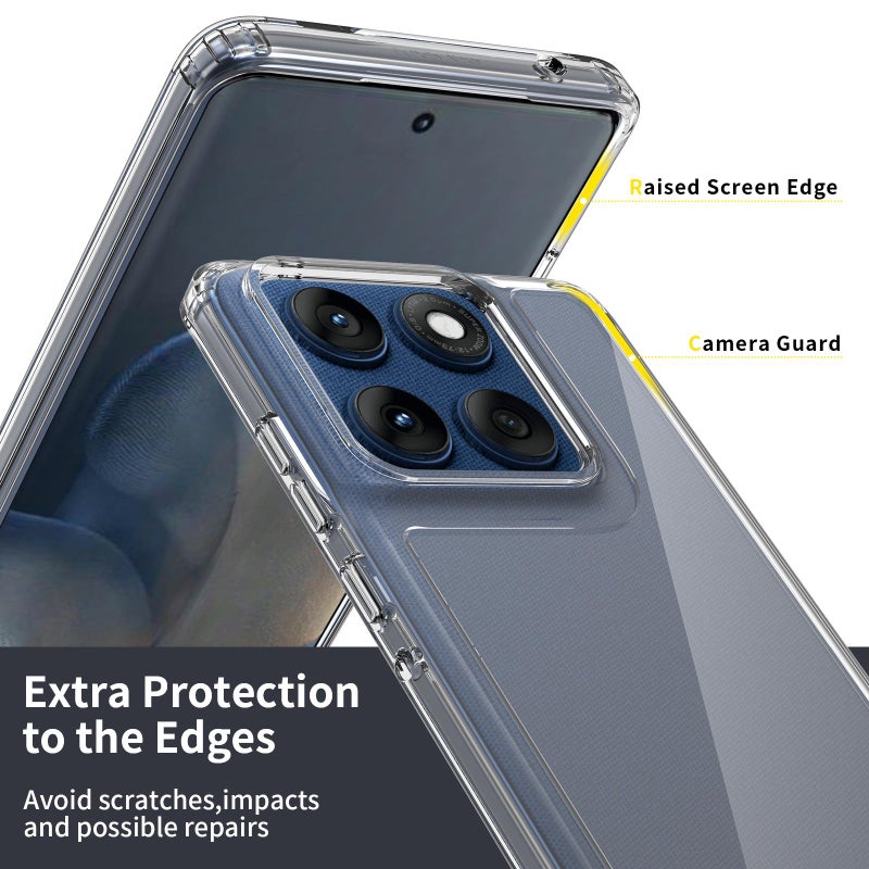 HuHa Case Cover For Motorola Edge 60 Fusion Scratchproof Acrylic TPU Phone Case(Transparent) - Image 3