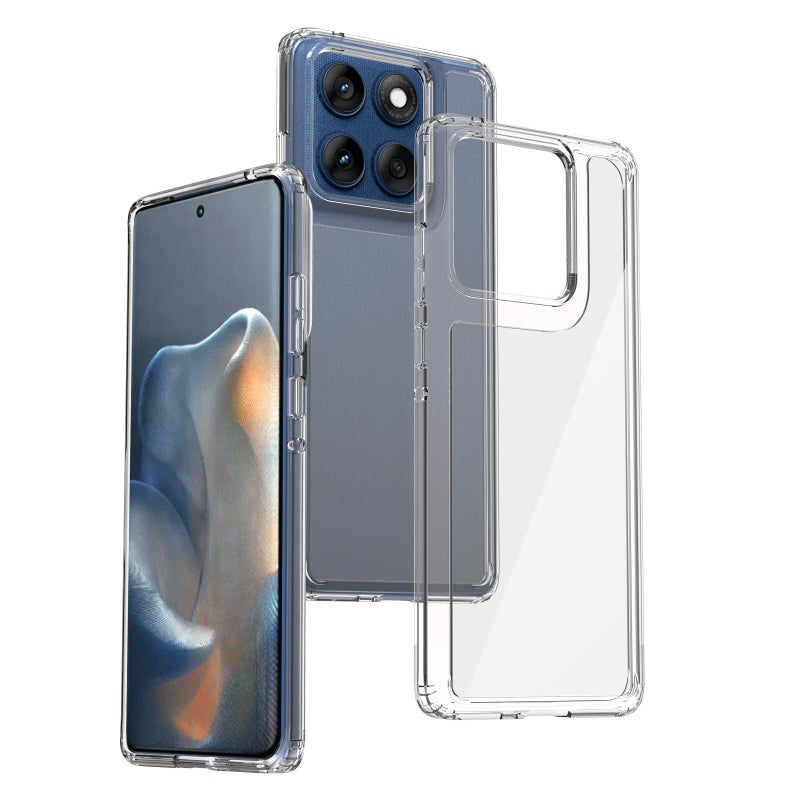 HuHa Case Cover For Motorola Edge 60 Fusion Scratchproof Acrylic TPU Phone Case(Transparent) - Image 1