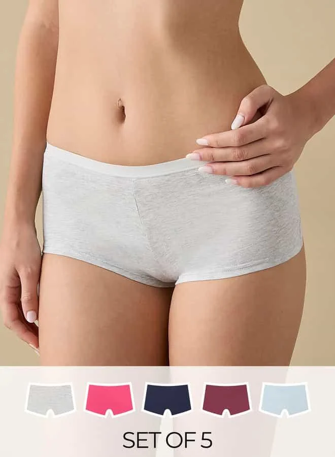 Splash FAV Set of 5 - Boyshorts with Elasticated Waistband
