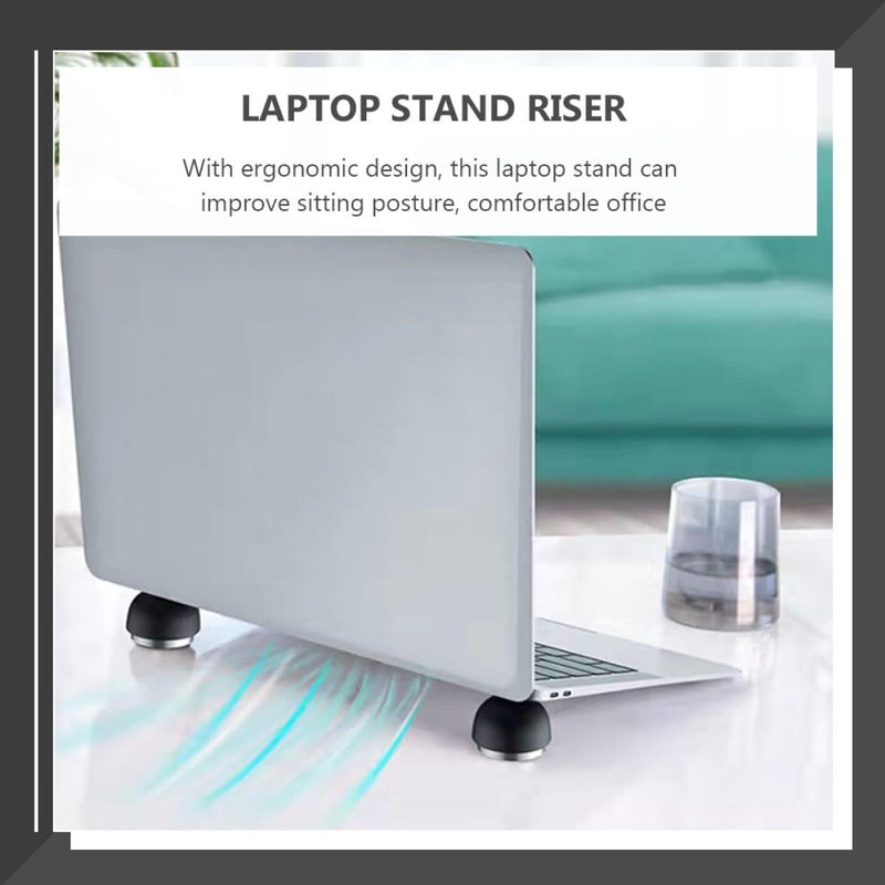 Universal Laptop Stand Adjustable Height Cooling Base with Heat Dissipation Black - Image 5