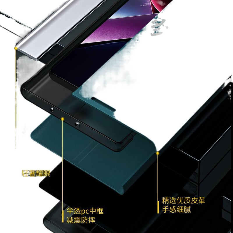 غطاء واقي بPC لـ Redmi Note 13 مع مقاوم للصدمات وحامل قائم مع مقاوم للصدمات مع مطلي بالكهرباء مع غطاء قابل للطي باللون أخضر بوظيفة حامل باللون الأخضر باللون الأحمر - Image 3