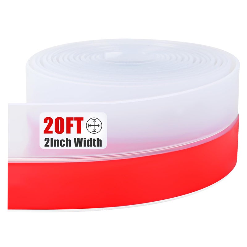 Kikerike Draft Seal Tape for Doors and Windows 2 in x 20 Ft Silicone Weather Stripping Extra Thick 2mm Door Seal Strip with Strong Adhesive Draft Insulation Stopper Side Seal - Clear - Image 1