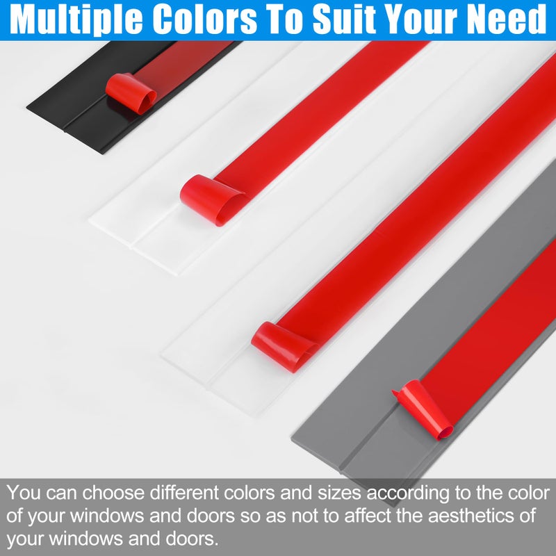 Kikerike Draft Seal Tape for Doors and Windows 2 in x 20 Ft Silicone Weather Stripping Extra Thick 2mm Door Seal Strip with Strong Adhesive Draft Insulation Stopper Side Seal - Clear - Image 4