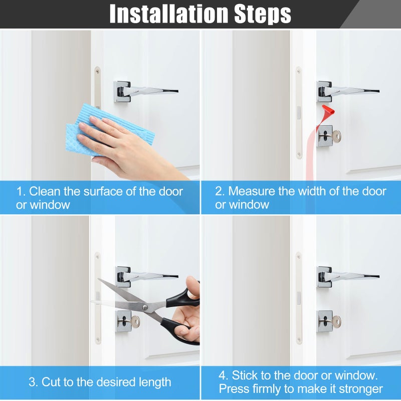 Kikerike Draft Seal Tape for Doors and Windows 2 in x 20 Ft Silicone Weather Stripping Extra Thick 2mm Door Seal Strip with Strong Adhesive Draft Insulation Stopper Side Seal - Clear - Image 5