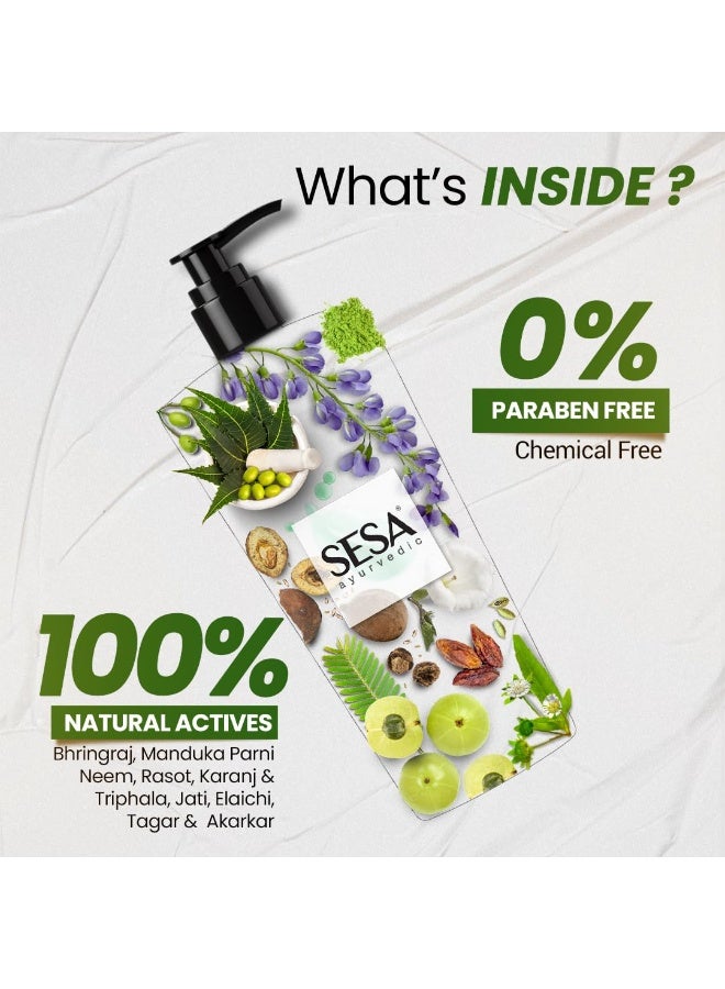 Sesa Ayurvedic Medicinal Shampoo Hairfall Control Anti Dandruff Shampoo Infused with 17 Ayurvedic Herbs Smooth & Shiny Hair For Men & Women - 500 ml or 16.90 oz - Image 2