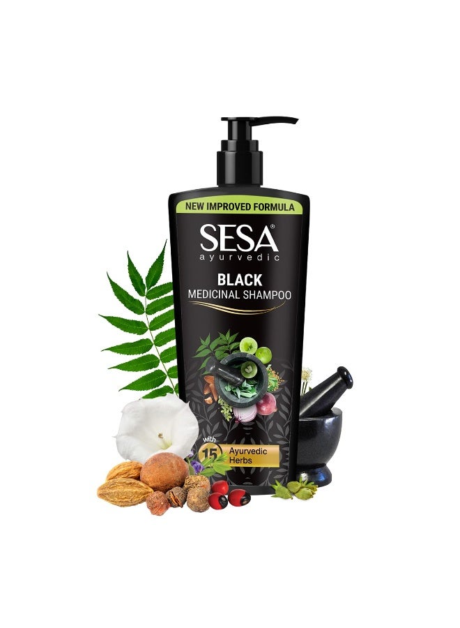 Sesa Ayurvedic Medicinal Shampoo Hairfall Control Anti Dandruff Shampoo Infused with 17 Ayurvedic Herbs Smooth & Shiny Hair For Men & Women - 500 ml or 16.90 oz - Image 1