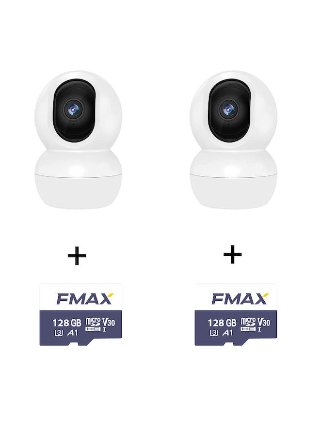 FMAX 2 Pieces Mini Wireless Indoor Security Camera 2048P Baby Monitor Night Vision  Human Motion Detection Two Way Audio Cloud SD card Storage 3 Mega Camera - Image 1