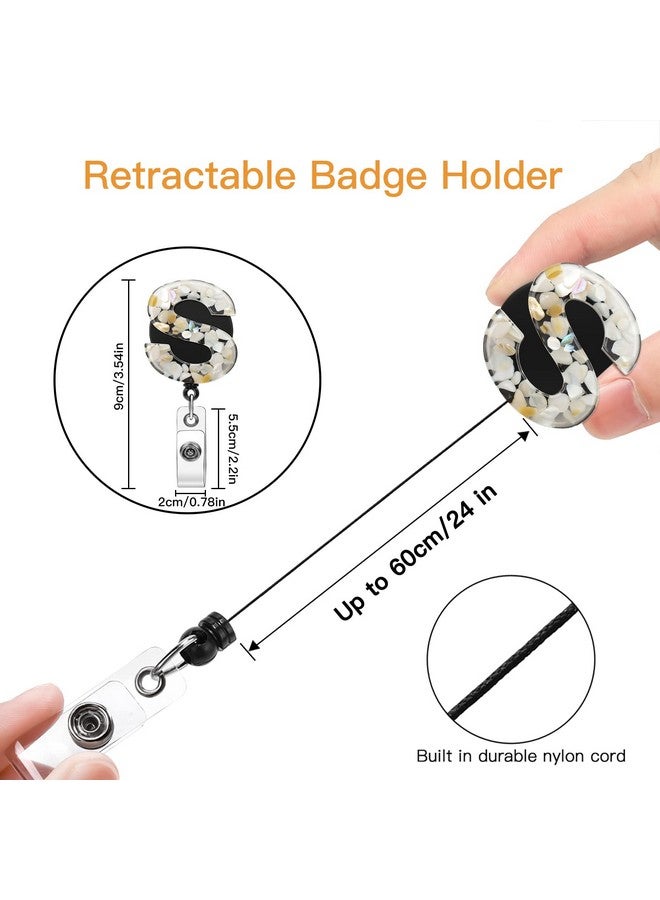Soleebee 1 Pack Retractable Badge Reel, 24'' Retractable Badge Holder with 360° Swivel Alligator Clip Letter ID Name Badge Clip for Nurse Doctor Teachers Students Badge Reel (S) - Image 2