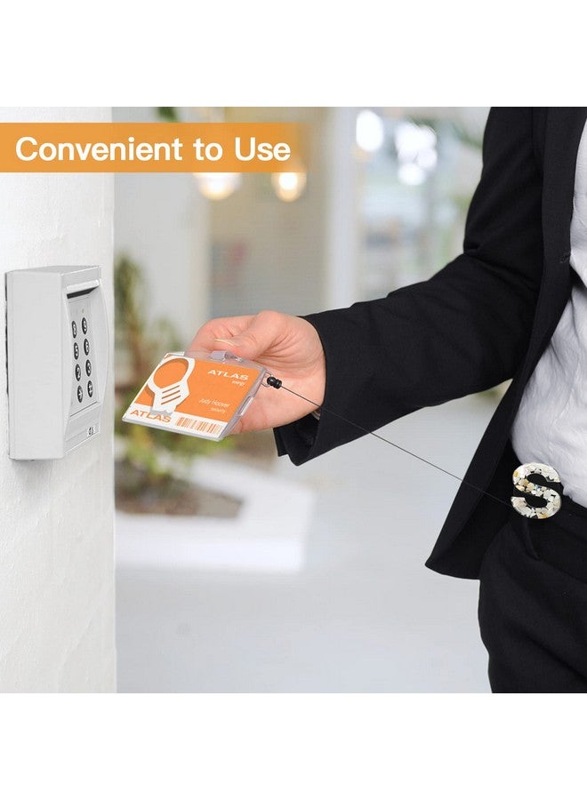 Soleebee 1 Pack Retractable Badge Reel, 24'' Retractable Badge Holder with 360° Swivel Alligator Clip Letter ID Name Badge Clip for Nurse Doctor Teachers Students Badge Reel (S) - Image 5