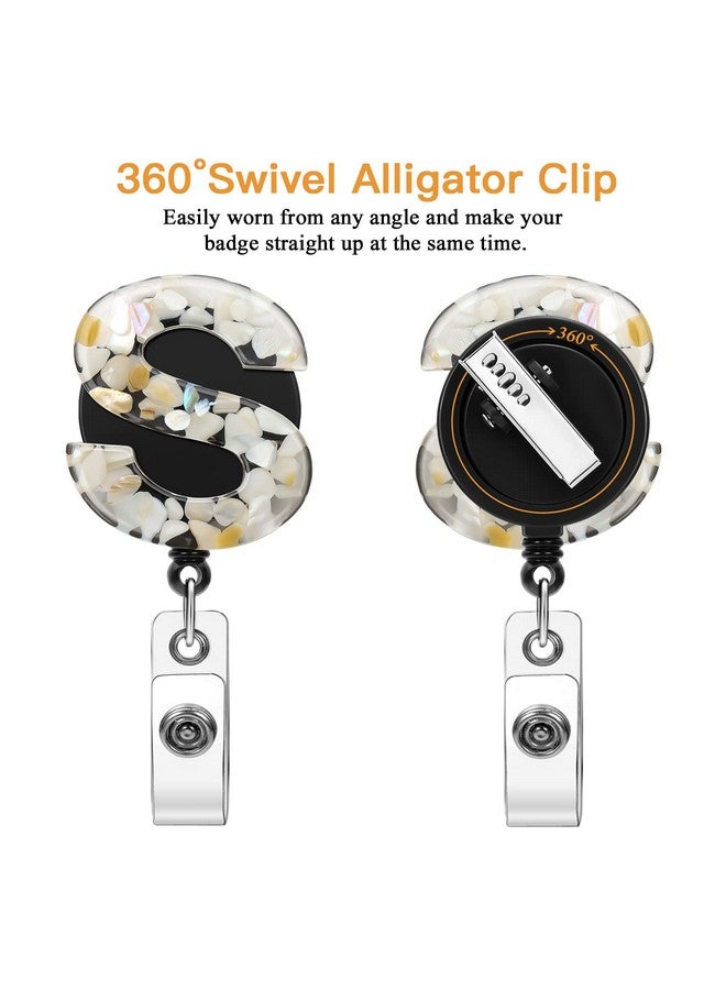 Soleebee 1 Pack Retractable Badge Reel, 24'' Retractable Badge Holder with 360° Swivel Alligator Clip Letter ID Name Badge Clip for Nurse Doctor Teachers Students Badge Reel (S) - Image 3