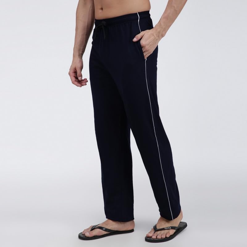 Amul Comfy Men’s Track Pant | Super Combed Cotton Rich Blend | Adjustable Drawstring Closure | Slim Tailored Fit | Soft Comfortable Everyday Bottom Wear | Color May Vary | (Pack of 1) Navy - Image 5