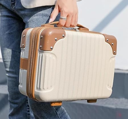 GNEY GNEY Mini Suitcase with Handle Travel Case Hand Luggage 12 Inch PressureProof ABS Carrying Makeup Case Suitcase with Elastic Band Small Hard Shell Cosmetic Case for Travel Camping - Image 3