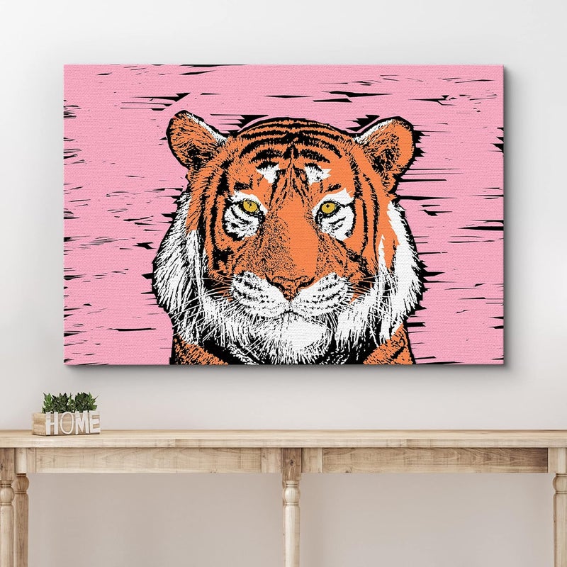 wall26 Cartoon Style Tiger Canvas Print - Image 3