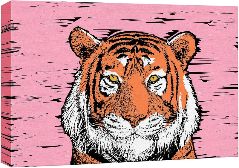 wall26 Cartoon Style Tiger Canvas Print - Image 1