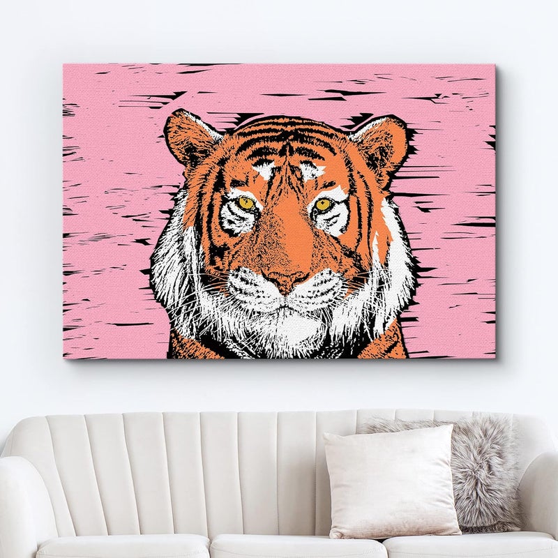 wall26 Cartoon Style Tiger Canvas Print - Image 2
