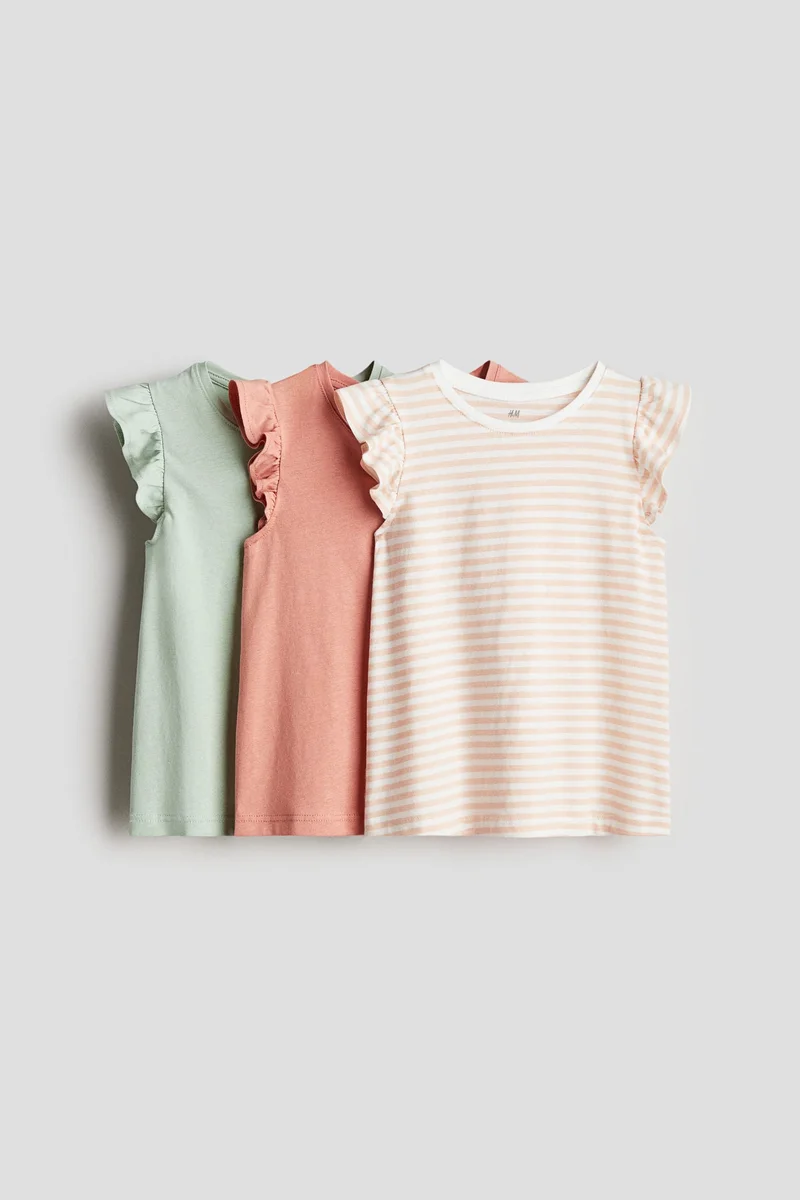 H&M 3-pack flutter-sleeved tops