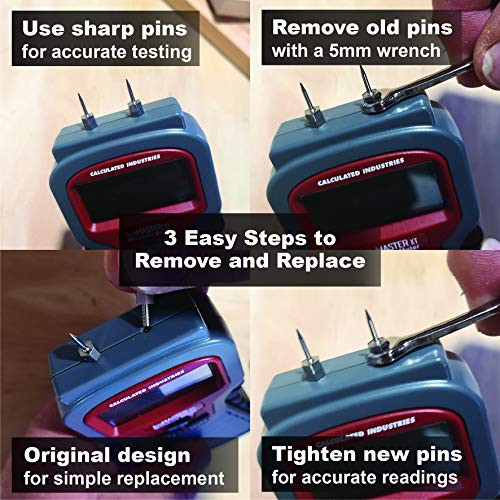 Calculated Industries 7442-PINS AccuMASTER Moisture Meter Replacement Pins Pack - Two Pairs of Pins Fit AccuMaster models 7440 and 7445 - Stainless Steel - Image 3