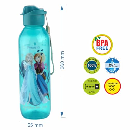 SKi Homeware Venice Sipper Water Bottles (Set of 2) | 700ML each | Leak proof | BPA Free | ideal for sports, gym, school, refrigerator, travel, cycling etc.| Frozen - Image 2