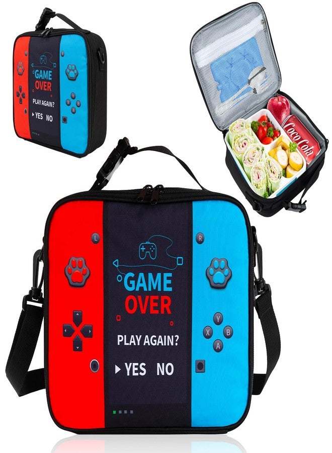Easozoom Game Console Insulated Lunch Bag lonchera for Teen Boy Kid Gamer Lunch Box Bento Reusable Large Capacity Portable Waterproof Leakproof with name tag to School Office Picnic (1PCS Lunch Bag) - Image 1