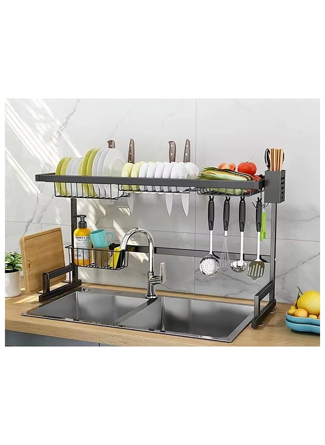 Dish Drying Rack and Drainer with Drip Tray and Cutlery Basket for Kitchen Countertop, 95 Black - pzsku/Z9E3DE3025CA1A4CDFDC7Z/45/_/1715873099/569c1d26-372d-4e0f-bc24-1375cc0e2ef3