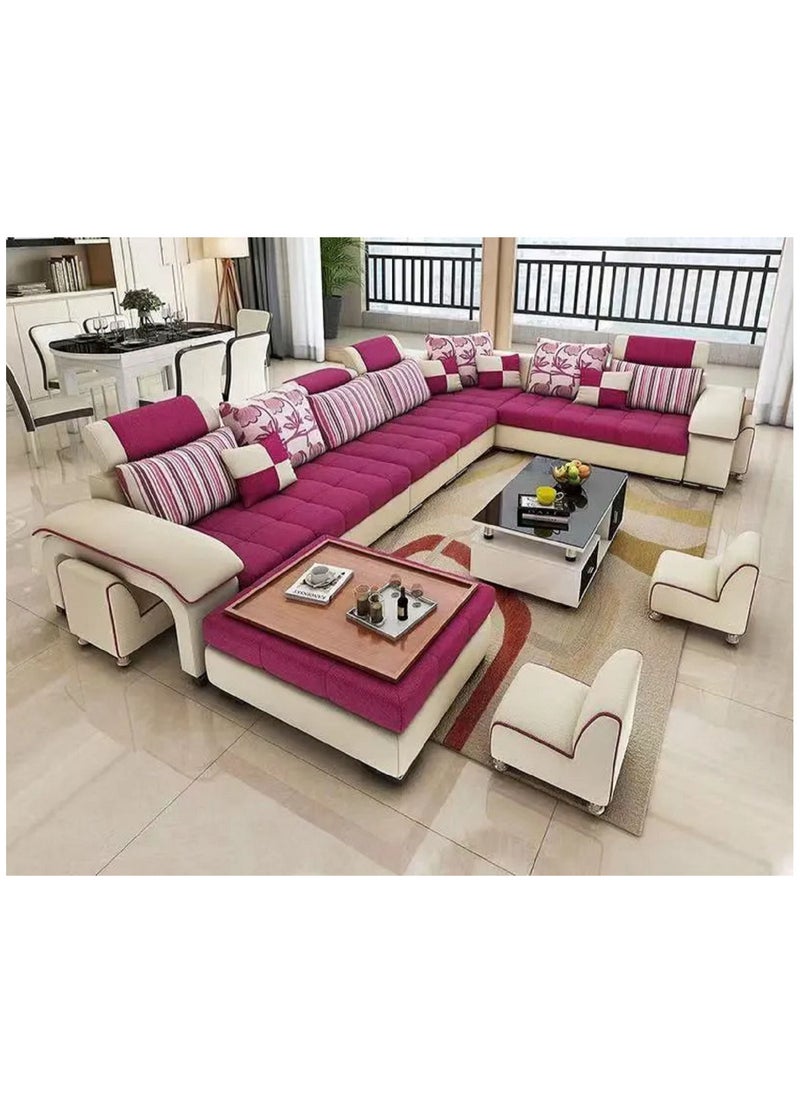 Comfynest U Shaped Corner Sofa Wood Frame High Density Cushions  - Image 1