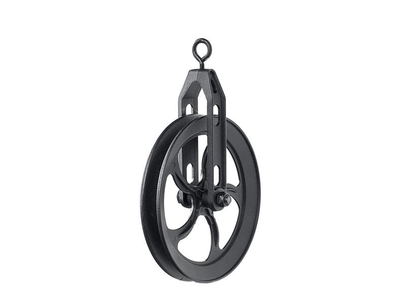 Rustic State Vintage Industrial Look Medium Wheel Farmhouse Pulley for Custom Make Wall Mount Pendant Lamp Frosty Black - Image 1