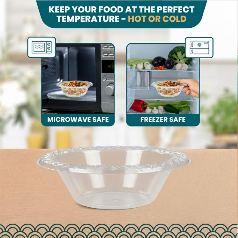 R-kay Clear Small Plastic Bowls - 5 OZ, 100 Count Microwavable Clear Disposable Bowls - Strong Heavy Duty And Sturdy Clear Plastic Bowls Disposable - Image 3