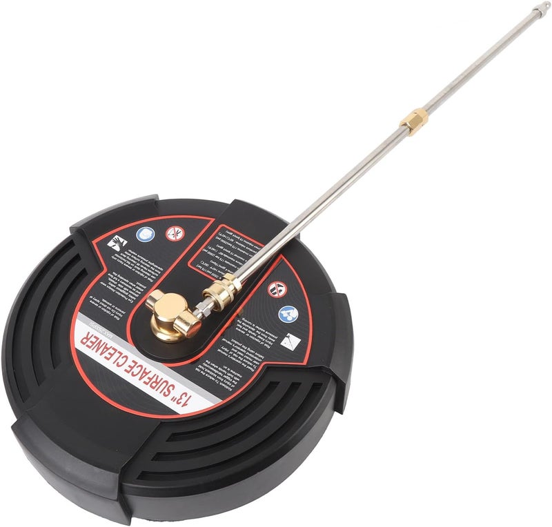 Pressure Washer Surface Cleaner, 2500PSI 13 Inch Stainless Steel Surface Cleaner for Pressure Washer, Power Accessories with 2 Extension Wands for Concrete Patio Sidewalk - Image 1